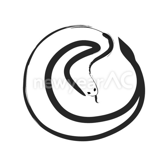 墨絵　へび5