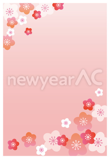 梅の花柄背景　ピンク