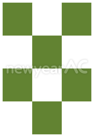 市松模様　緑