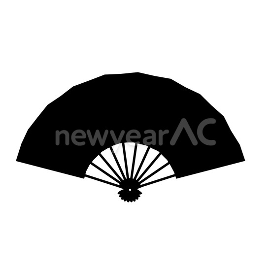 モノトーン 扇子 No 年賀状素材 21 令和3年 丑年 なら年賀状ac