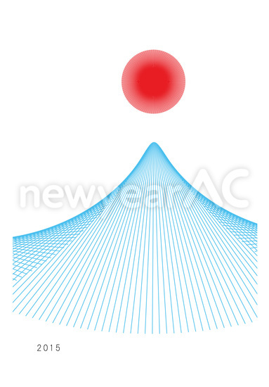 メッシュ状イラスト 初日の出 No 年賀状素材 21 令和3年 丑年 なら年賀状ac