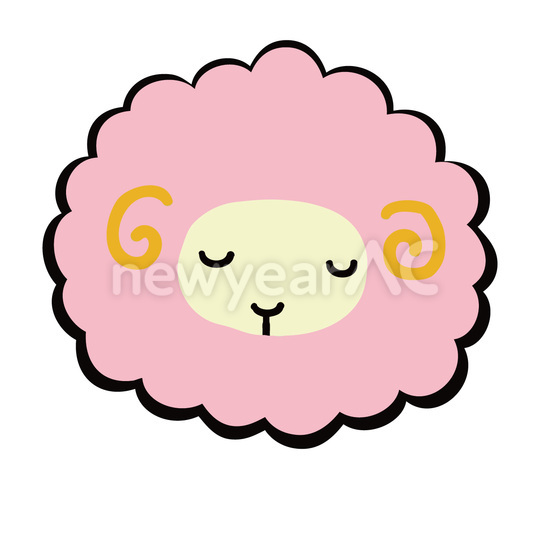 居眠り羊　ピンク
