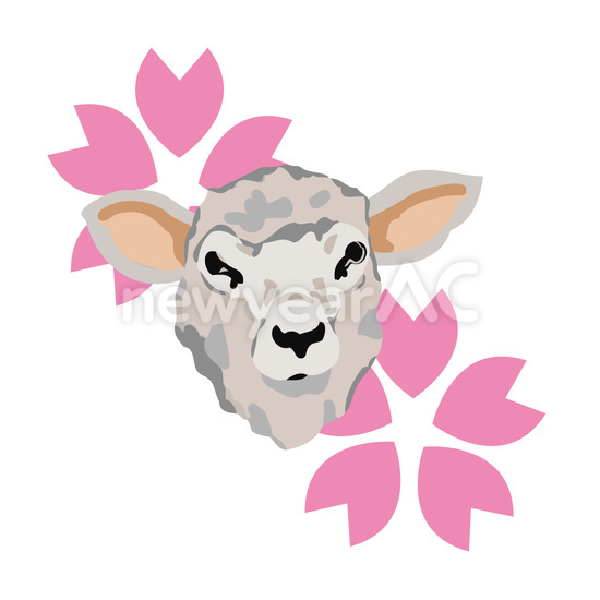 羊の顔と桜