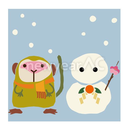 猿と雪だるま