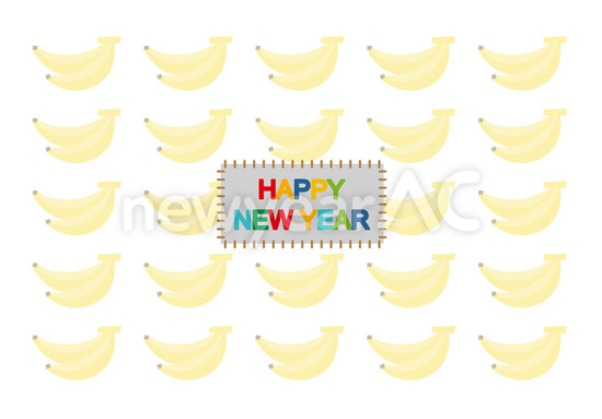 バナナ背景の年賀状