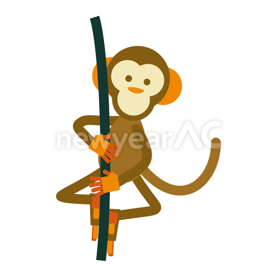 棒をよじ登る猿