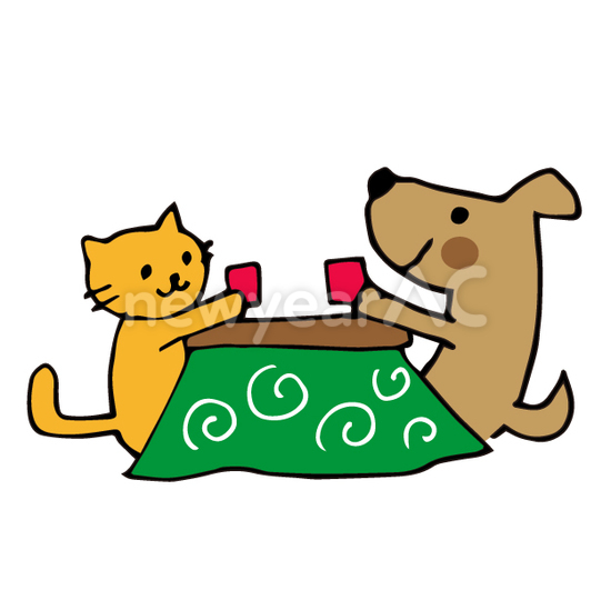 猫と犬6 No 無料年賀状素材22 令和4年 寅年 とら 年賀状ac