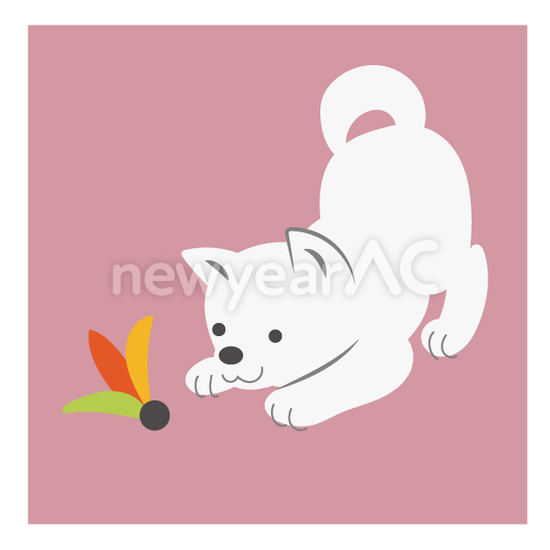 羽根と犬