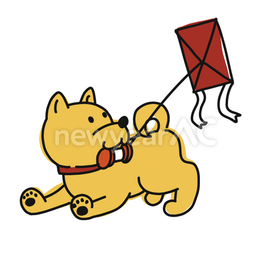 凧と犬2 No 110418 2020年の無料年賀状デザインなら年賀状ac