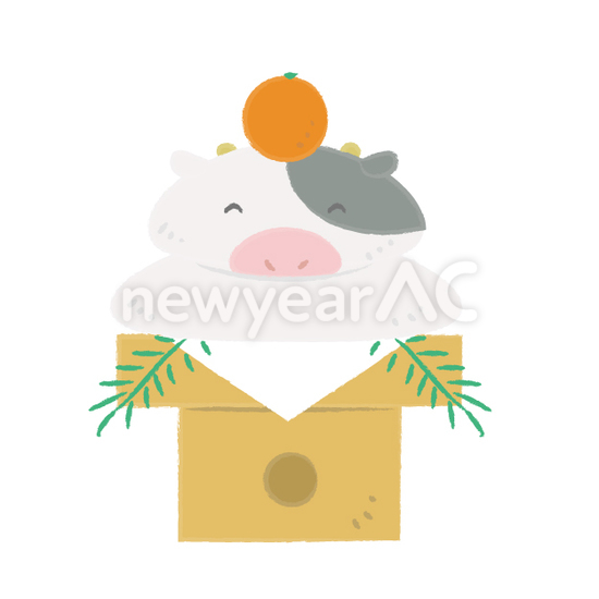丑の鏡餅 No 年賀状素材 21 令和3年 丑年 なら年賀状ac 丑の鏡餅 No 年賀状素材 21 令和3年 丑年 なら年賀状ac