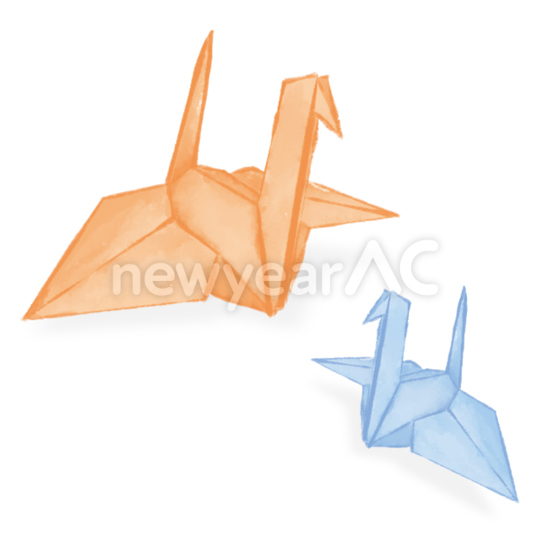 折り紙の鶴2羽