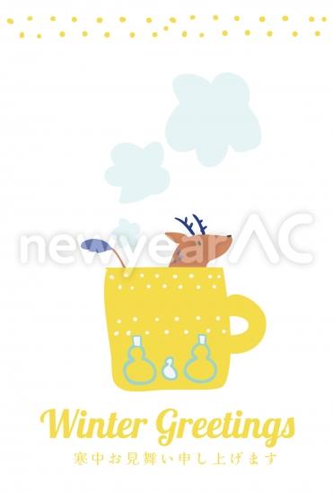 寒中見舞い　マグのシカ