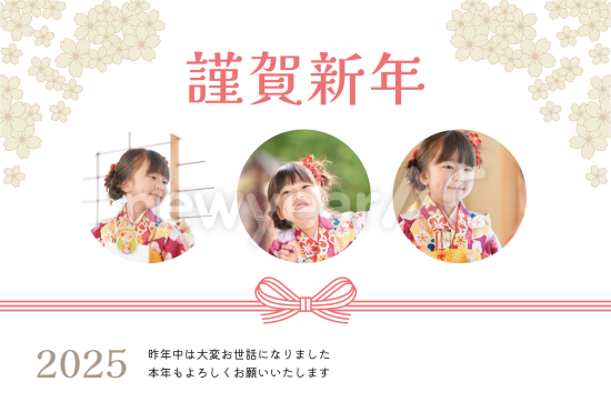 花と水引　写真フレーム