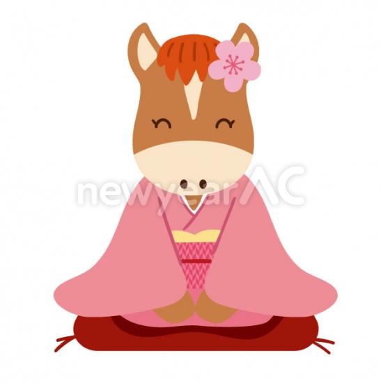 着物を着た馬