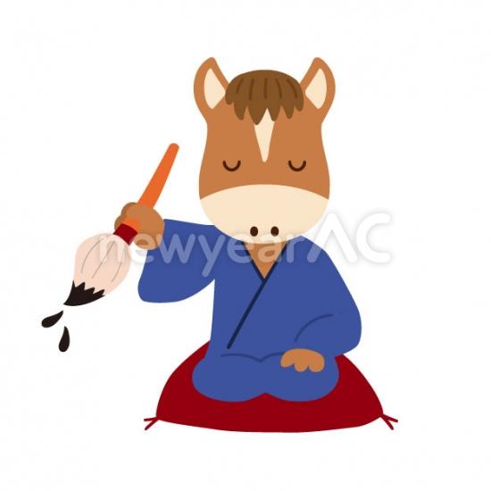 筆をもつ馬