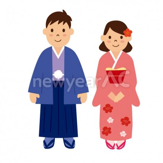 和装　着物姿のカップル