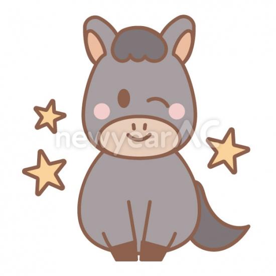 ウィンクをする黒い馬