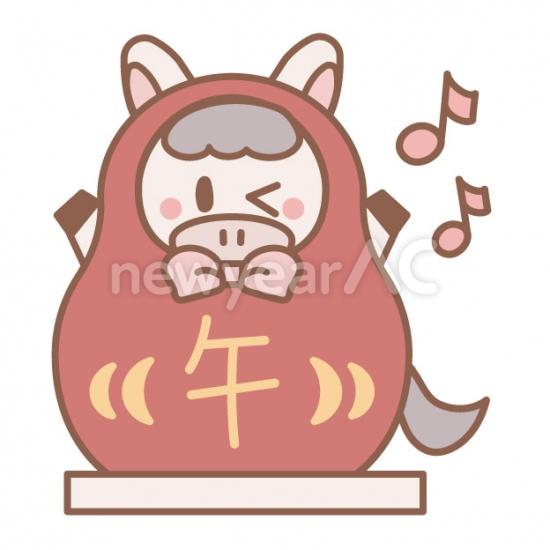 白い馬のだるま