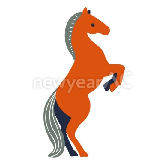 後ろ足で立つ馬