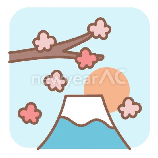梅の花と富士山
