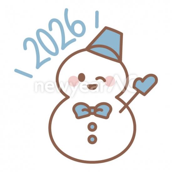 ウィンクをする雪だるま