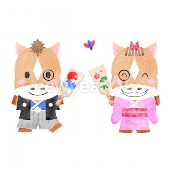 2匹の干支の馬