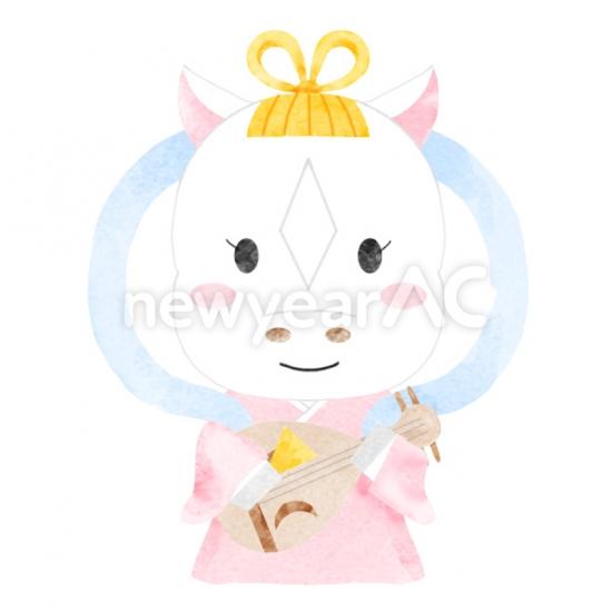 七福神風の干支の馬　白