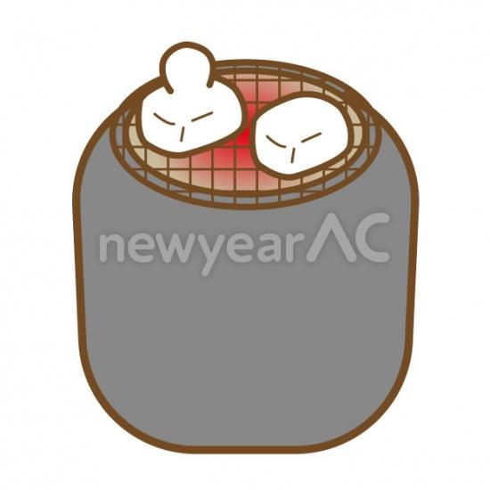 火鉢と餅