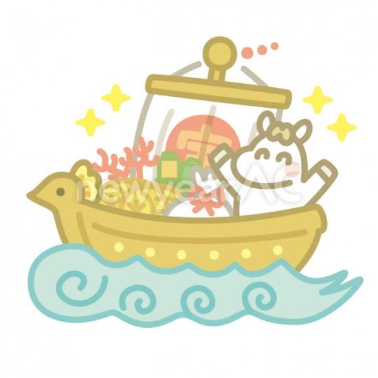 宝船　宝物と馬