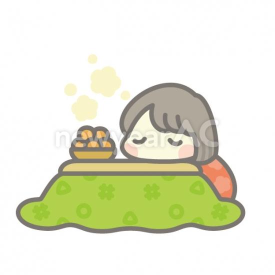 こたつとみかん　女の子