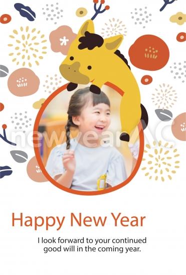 馬のポップな年賀状