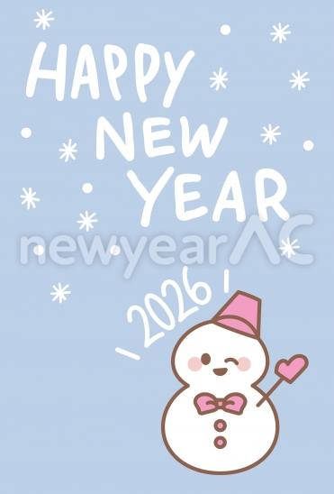 雪だるまと2026の年賀状