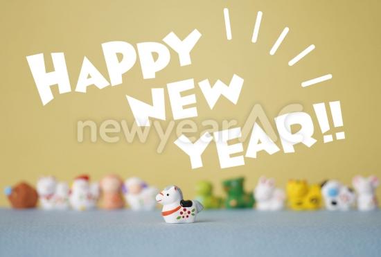 ポップな集合干支年賀状