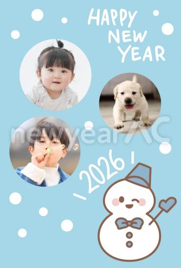 雪だるまと写真フレーム2026