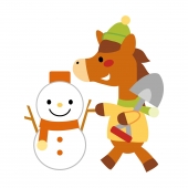 雪だるまと馬