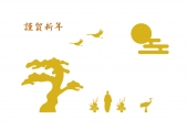 金の正月シルエット