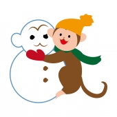 猿と雪だるま