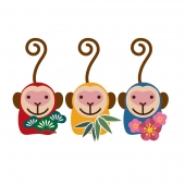 ３匹の猿と松竹梅