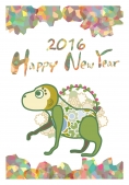 幻想的な猿の新年挨拶