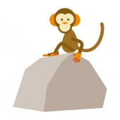 岩の上に腰かける猿