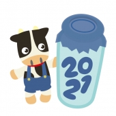 牛乳瓶の年賀状素材一覧 年賀状素材 21 令和3年 丑年 なら年賀状ac 牛乳瓶の年賀状素材一覧 年賀状素材 21 令和3年 丑年 なら年賀状ac
