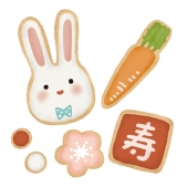うさぎや梅など縁起物セット