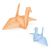 折り紙の鶴2羽