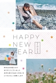 写真フレーム年賀状　星の模様, happy, new, year, New Year Card template