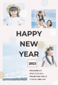 写真フレーム年賀状　水玉模様, happy, new, year, New Year Card template