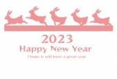 ピンクのうさぎ年賀状