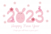 ピンクの2023年賀状