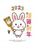 羽子板を持つうさぎ年賀状