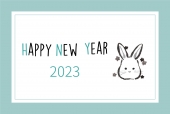 水墨画うさぎの年賀状