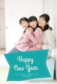 写真フレーム年賀状　緑地にHAPPY NEW YEAR, happy, new, year, 年賀状テンプレート